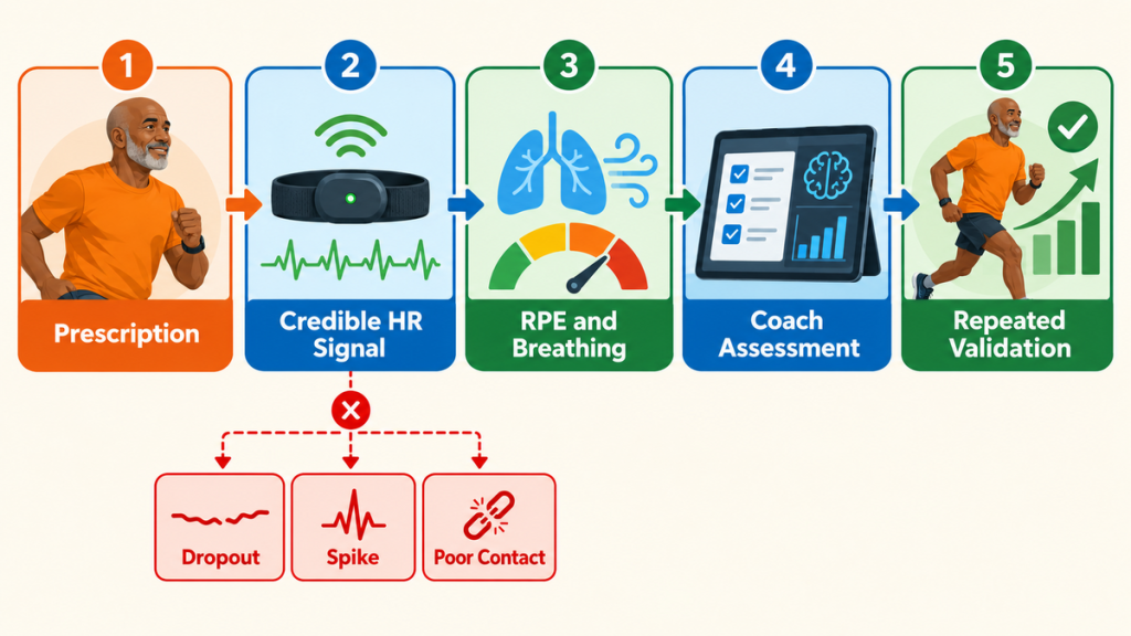 Evidence chain for setting provisional heart rate zones with AI coaching